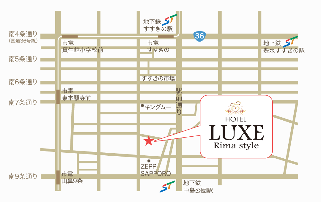 ［MAP］HOTEL Rima Style LUXE-リマスタイル･リュクス-